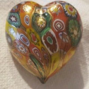 Millifiore Made in Italy Murano Handblown Glass Heart
